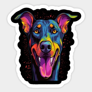 Doberman Smiling Sticker